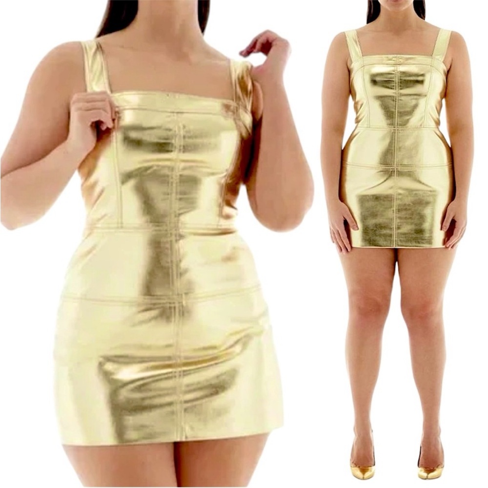 NWT LBV GOLD METALLIC DRESS